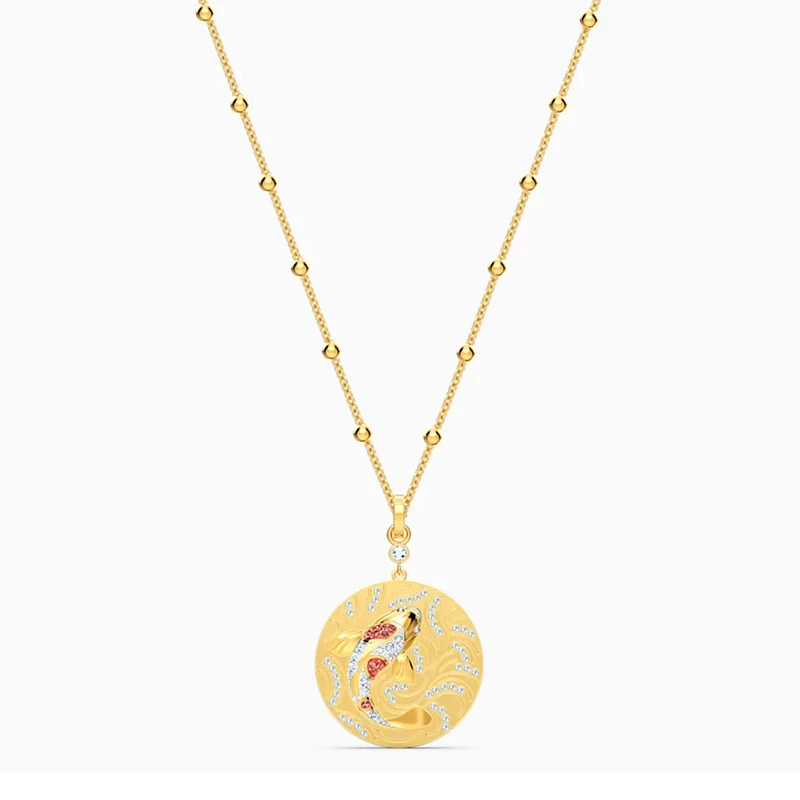 

Fashion Jewelry SWA New Tropical Parrot Parrot Bear Ginkgo Leaf Daisy Petal Decoration Crystal Necklace Lady Birthday Gift