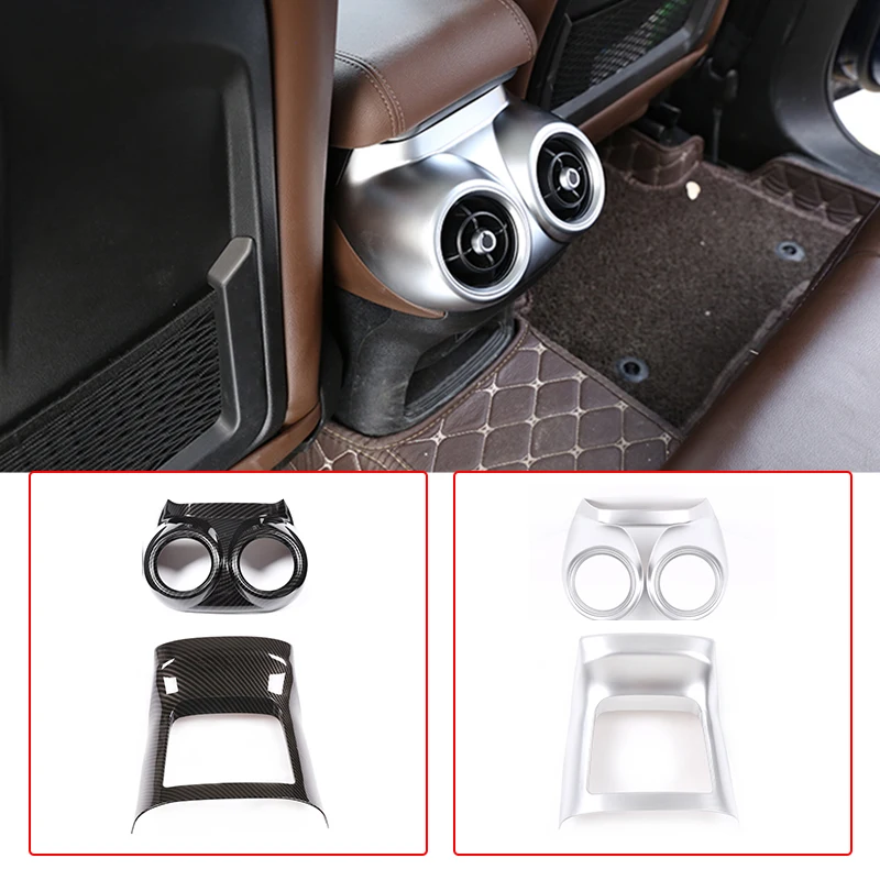 

ABS Carbon Fiber Matt Silver For Alfa Romeo Stelvio 2017-2020 Car Rear Air Conditioning Vent Outlet Cover Trim Accessories