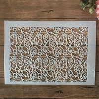 a4 29cm thin floral texture diy layering stencils wall painting scrapbook embossing hollow embellishment printing lace ruler