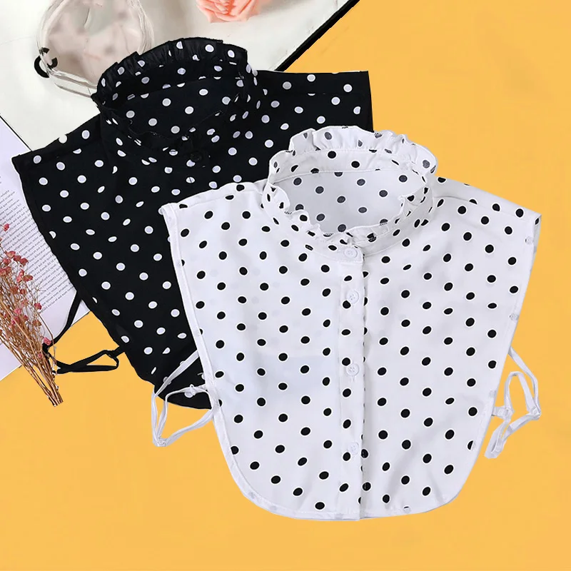 Рубашка с накладным воротником в горошек женские съемные воротники белый