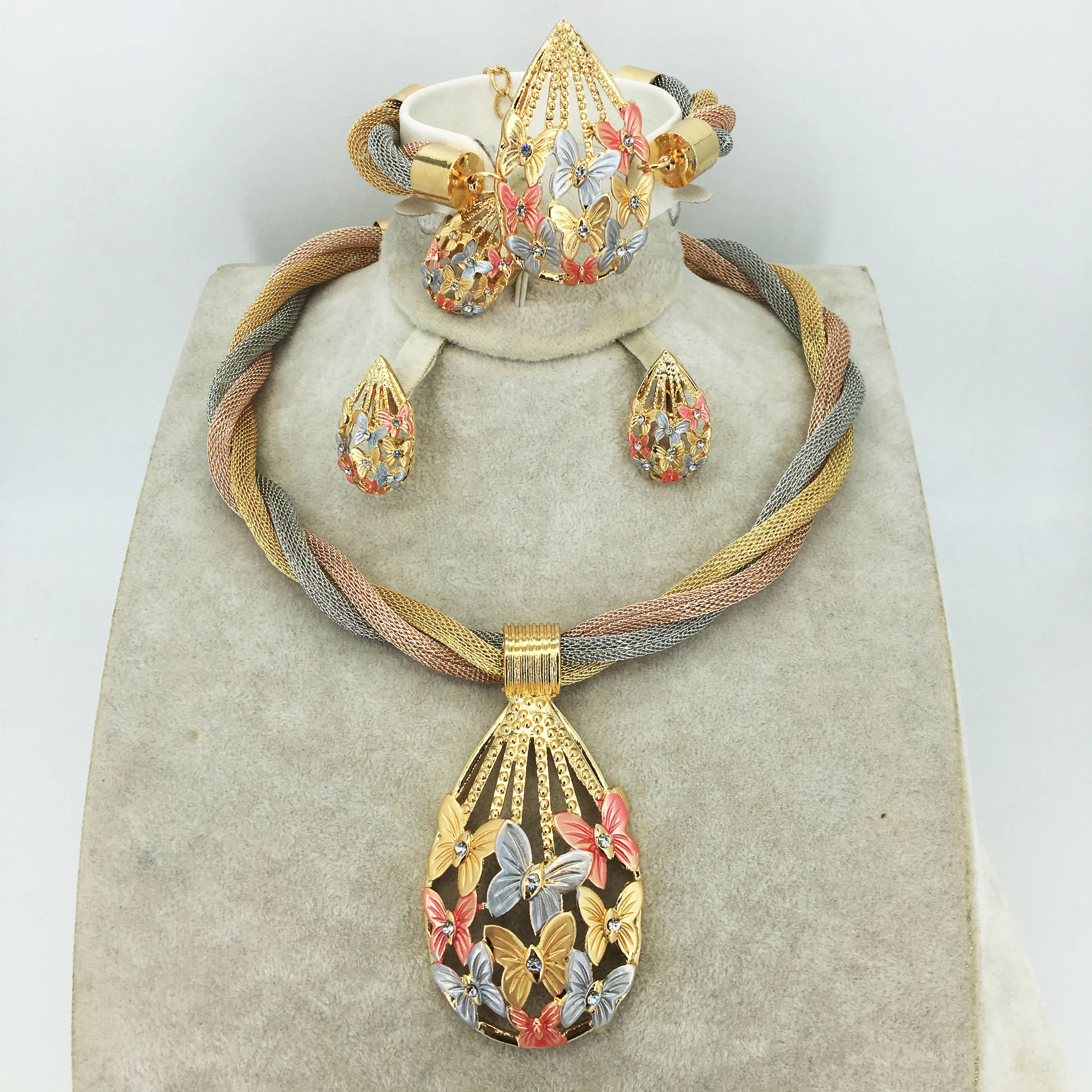 Горячая мода Свадебный Дубай Африка Нигерия Африканский комплект ювелирных