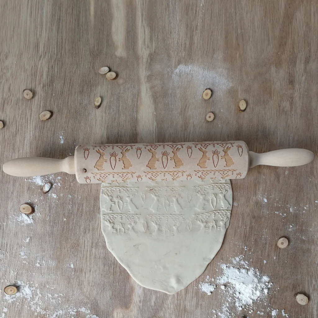 Тисненые Деревянные Скалки в виде кролика для печенья инструменты выпечки