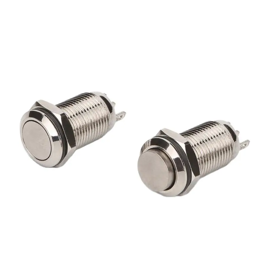 

10 мм резьба SPST Мгновенный 1no1nc кнопка электрический металлический переключатель