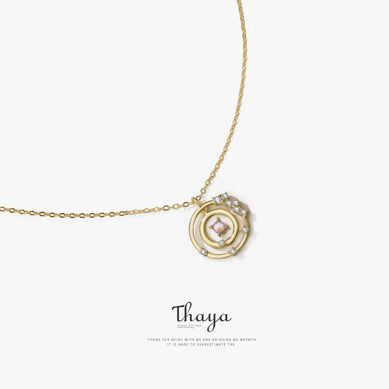 Thaya Silver 925 Jewelry Gold Fantasy Design Star Rail Necklace for Women Bijoux Female Gift | Украшения и аксессуары