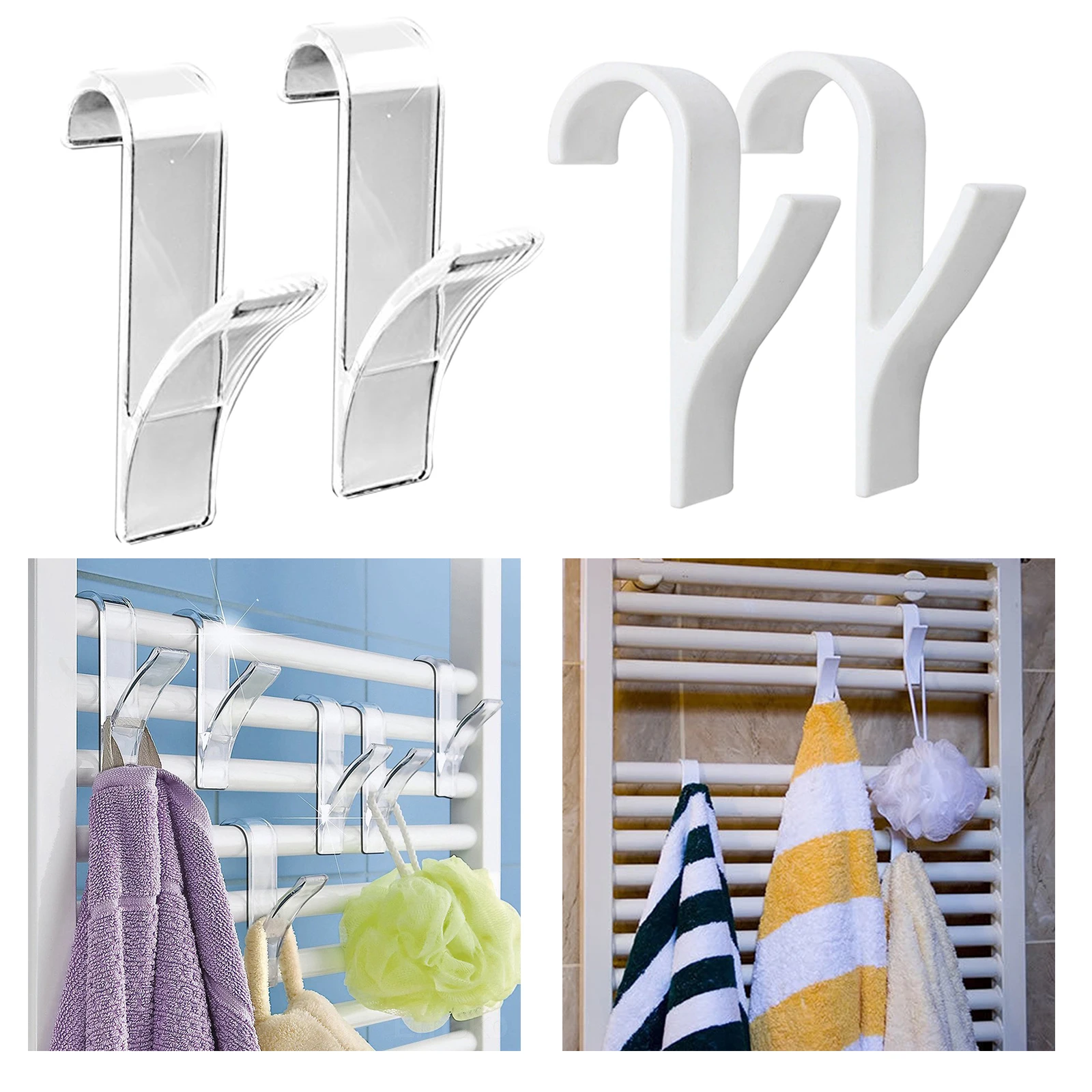 

2Pcs Over The Door Hooks Shower Door Hooks for Doors ABS Plastic Hangers Over Door Hooks Shower Squeegee Hooks Towel Rack