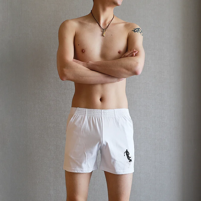 Мужские пижамные шорты с принтом мягкие летние для сна домашние штаны размера