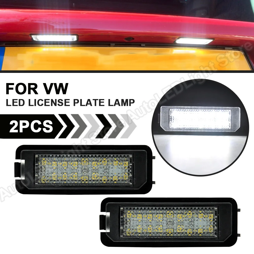 

2xAuto Light MK5 GTI MK6 MK7 Golf 5 Glof 6 Golf 7 Golf5 Golf6 Golf7 LED Number License Plate Light Canbus Error Free Car-Styling