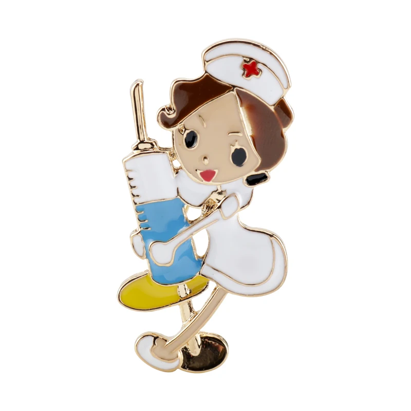 

Nurse Pins Medical brooches for women Fashion Colorful Metal Stethoscope Enamel Jewelry Men Jackets Badges Accessories hijab Pin