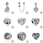 Браслет с бусинами и шармами семейное дерево, серебро 925 пробы