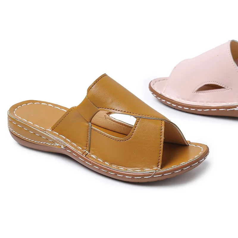 

Summer Women Sandals Flats Buckle Strap Ladies Slides Comfortable Home Beach Slip on Wedges women Shoes Plus women Slippers 2021