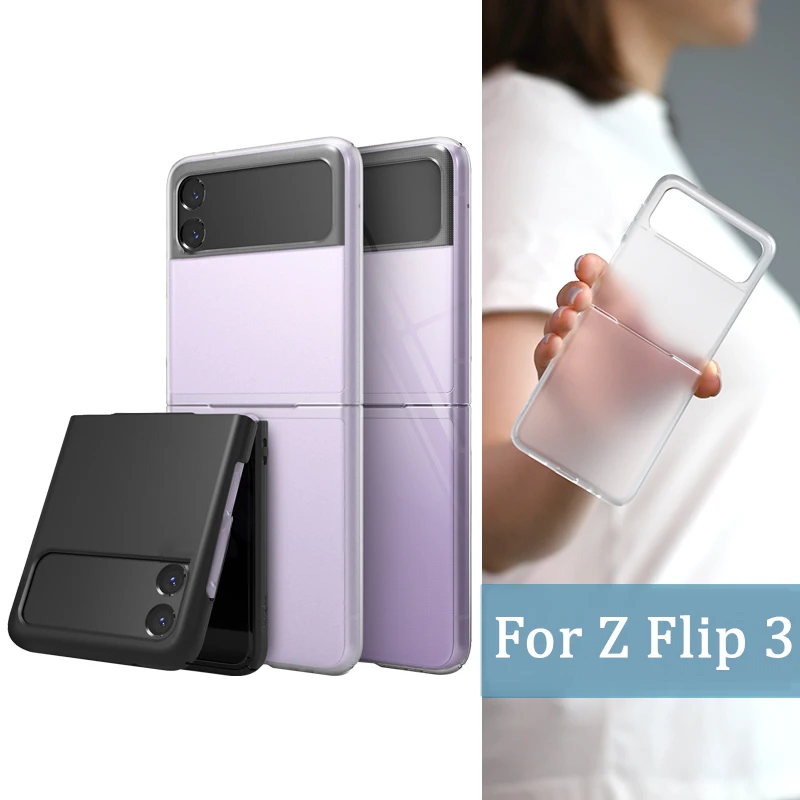 

Designed For Samsung Galaxy Z Flip 3 5G Matte & Clear Case Hard Cover Protective Shell For Galaxy Z Flip3 2021 Capa Bumper