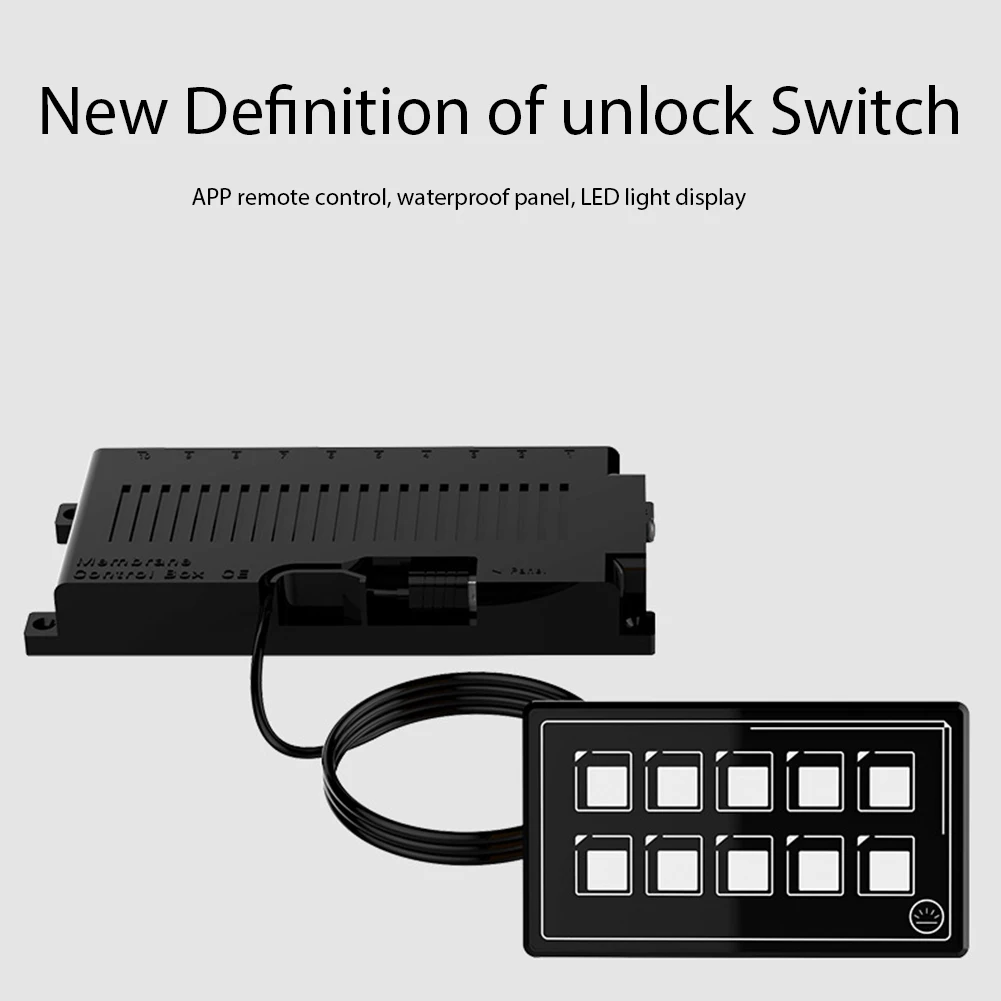 

10 Gang Touch Switch Panel Bluetooth App Remote Control for RV Boat Marine Yacht USB Slot Socket Digital Voltage Display