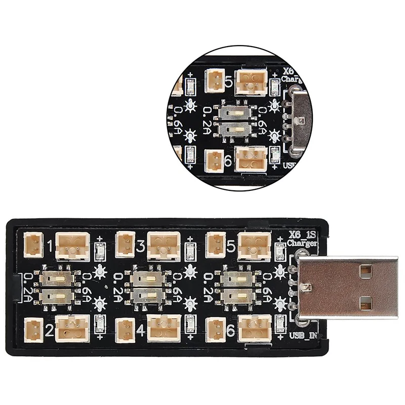 1S LiPo Батарея USB Зарядное устройство 3 7 V/4 20 V 6 канал микро-JST 1 25 JST-PH 2 0 MCX MCPX разъемы |