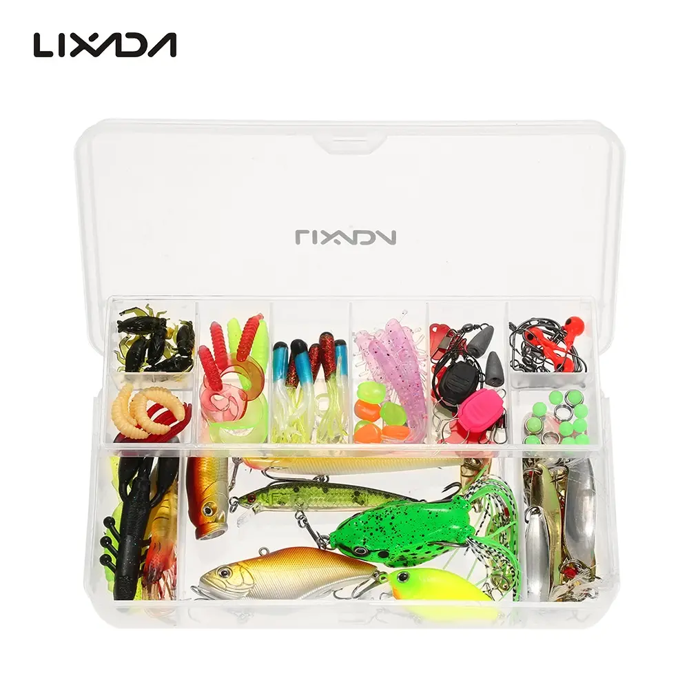 Набор рыболовных приманок Lixada 106 шт. снасти смешанные твердые приманки мягкие