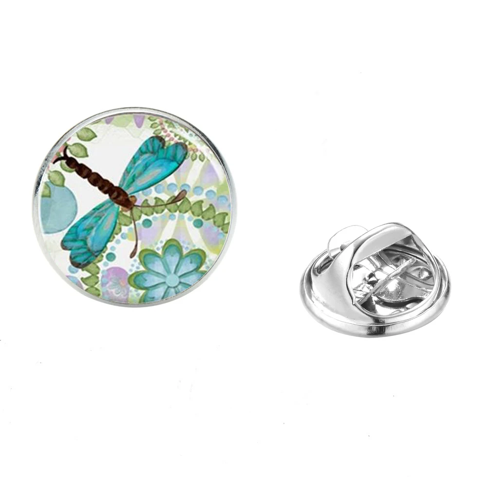 SIAN Hot Insect Dragonfly Pins Badge Blue Flower Retro Photo Punk Glass Crystal Brooch Women Suit Dress Decorative Pin | Украшения и