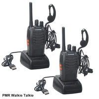 2Pcs Pack Walkie Talkie Baofeng BF-88E PMR 16Channels 446 00625-446 19375MHz License Free Radio with USB Charger and Earpiece