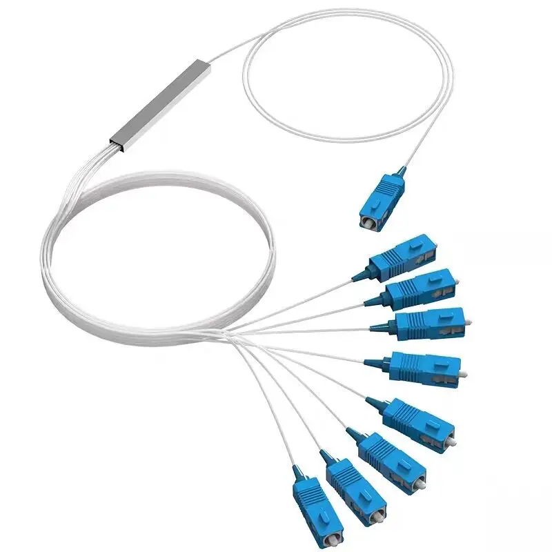 

Free shipping 10PCS/Lot Fiber Optic PLC Splitter 1X8 SC/UPC Single Mode FTTH 1x8 UPC Connector Fiber Optic plc splitter