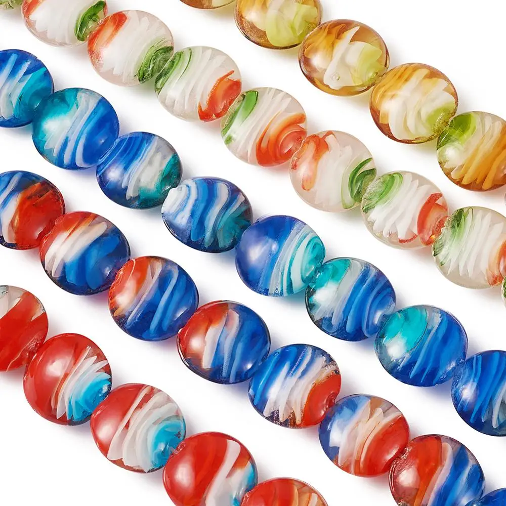 100 шт. круглые стеклянные бусины ручной работы для изготовления ювелирных