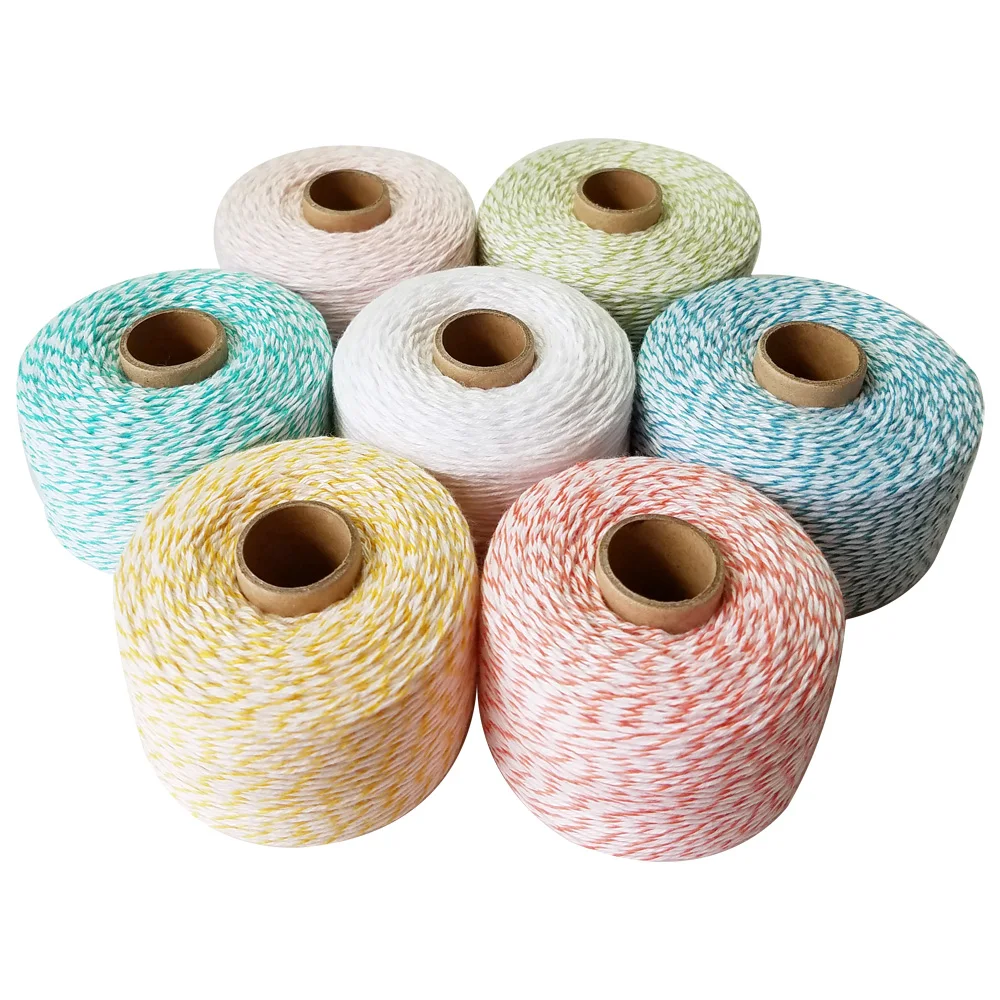 

Colourful 200m/roll 100% Cotton cords bakers twine thin rope string thread for decoration gift pack DIY