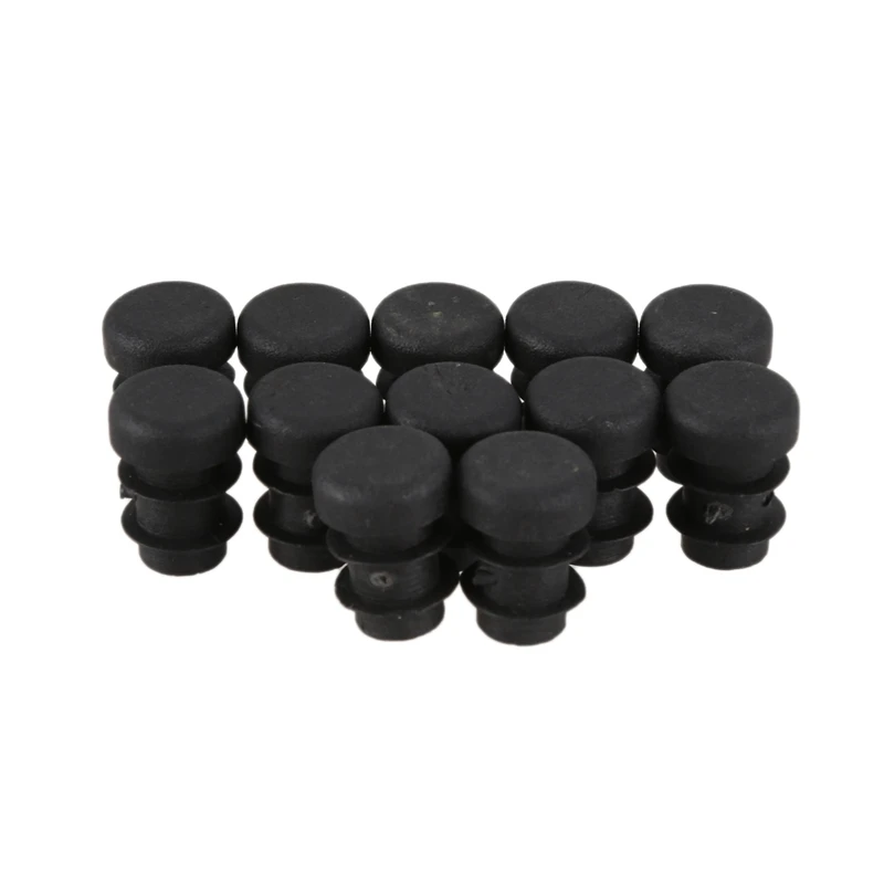 

Promotion! 12 Pcs Plastic 12mm Pipe End Blanking Caps Bung Tube Insert Plug Round Black