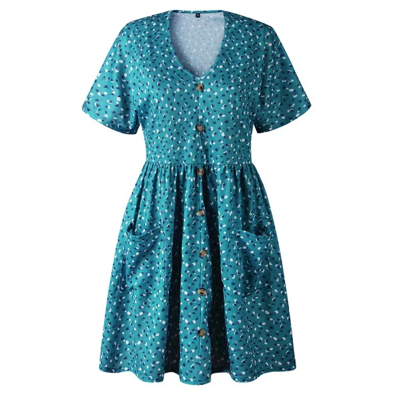 Модное леопардовое платье с коротким рукавом женское сексуальное