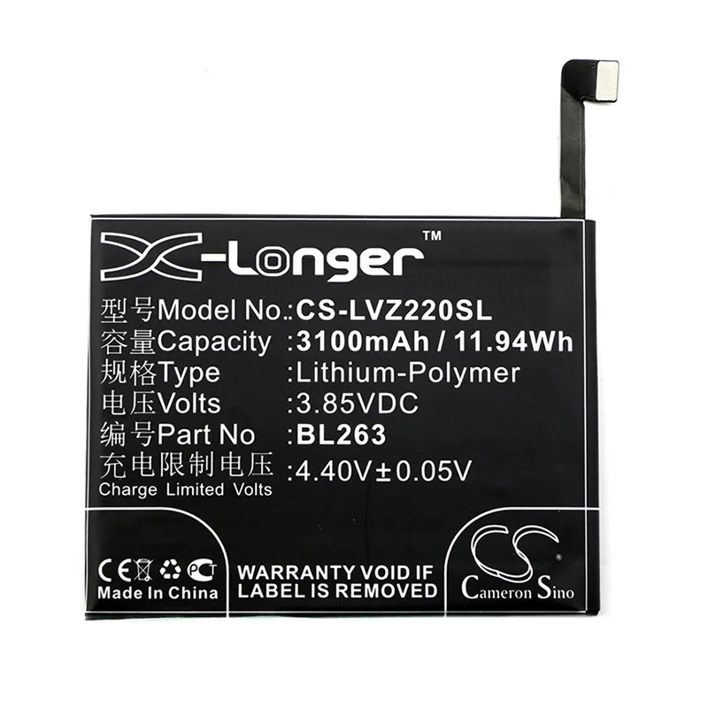 

CameronSino for LENOVO K80M K920 Z2 Pro Exclusive Edition for ZUK K80M BL263 battery