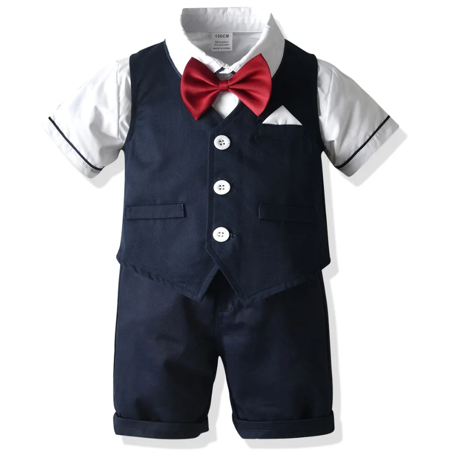 

2021 New Arrival Children's Clothing Boys Summer Clothes Kids Casual Clothes Set Vest Shirt Short 3 Pieces Set Ropa Bebe Verano