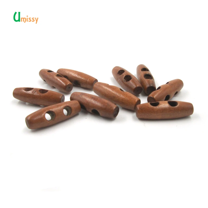 Деревянные пуговицы 30 шт. 2 отверстия для шитья рожковые переключатели