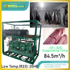 Инновационная каскадная морозильная камера с водяным охлаждением R410a + R23 предназначена и изготовлена для производства супер замороженного тунца 65'C