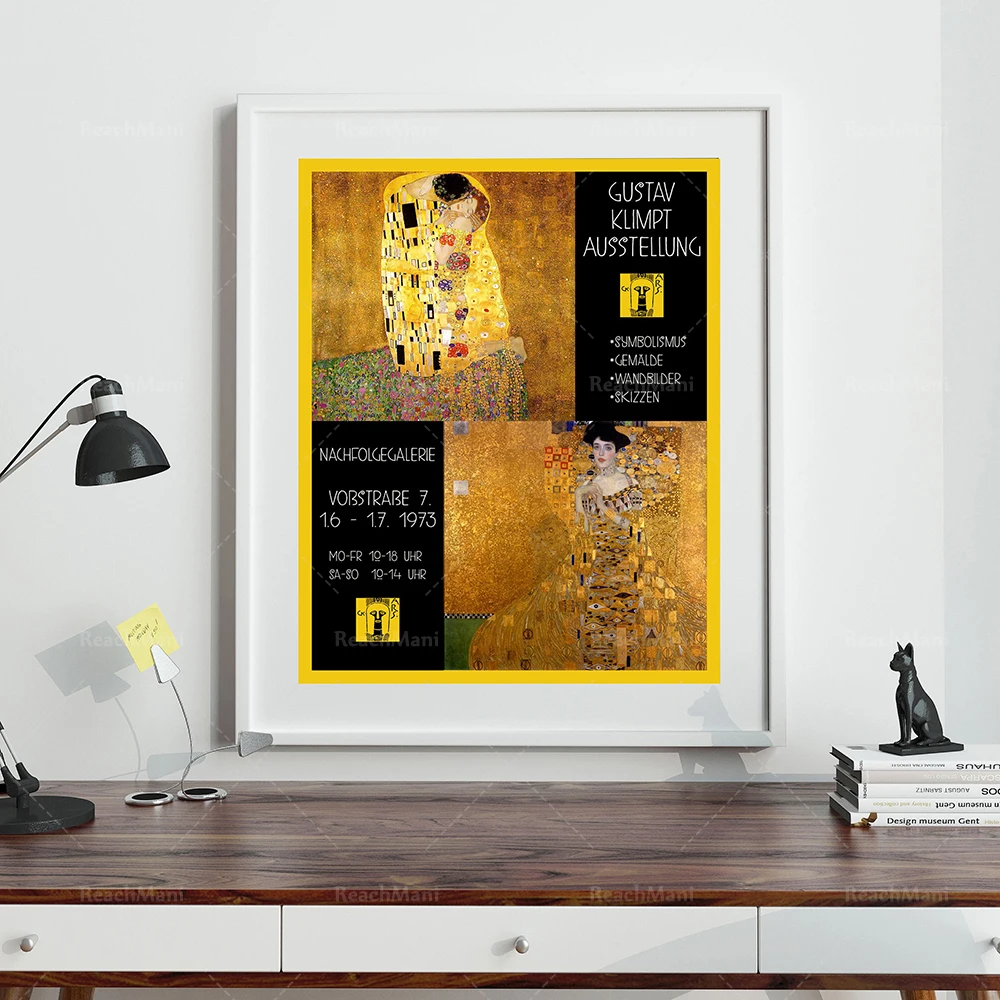 

Gustav Klimt Art Exhibition Print Black and Gold Art Print