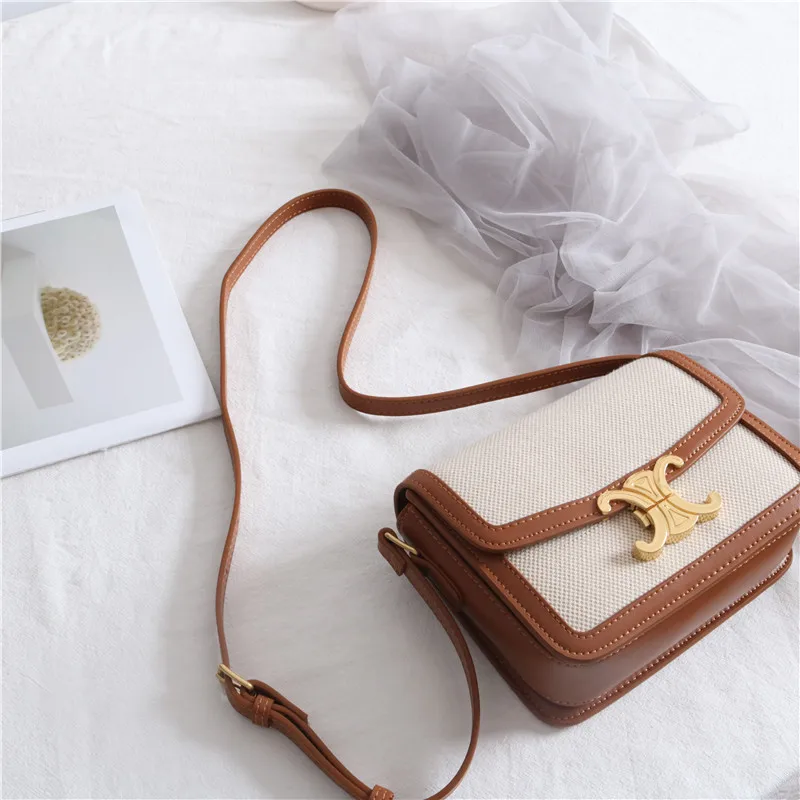 

Triumphal arch tofu bag small square bag leather women's bag 2021 new Korean Mini crocodile women's bag