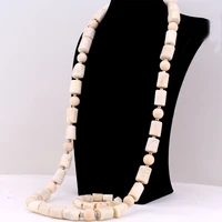 4ujewelry 43 inches african coral beads nigerian wedding necklace sets for men long design with wood balls