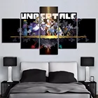 5 панелей Настенная картина для игр UNDERTALE, модульные холщовые плакаты, картины, HD принты, картины, домашний декор, украшение для гостиной