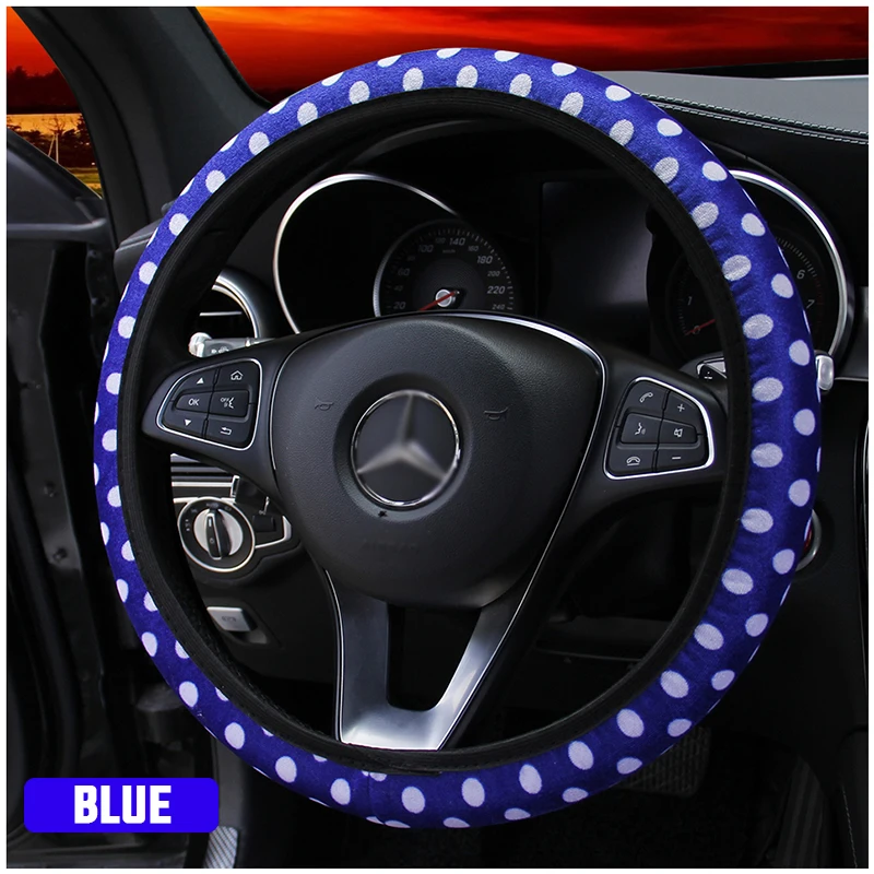 C6 blue Покрытие рулевого колеса автомобиля Стайлинг плюшевые противоскользящие эластичные рулевые чехлы авто украшение интерьера автомобильные аксессуары YS5007 - Название цвета: C6 blue