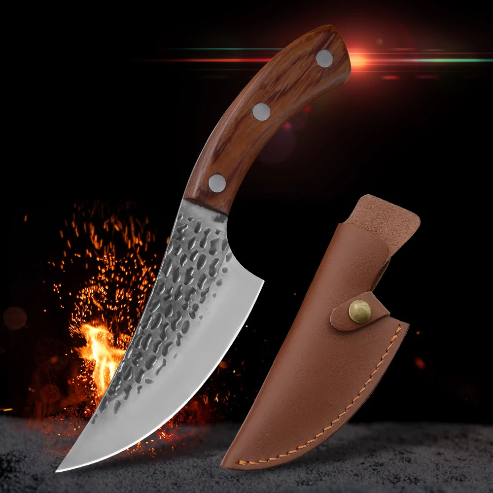 Походный кухонный нож для кемпинга кованый шеф повар косточки полностью