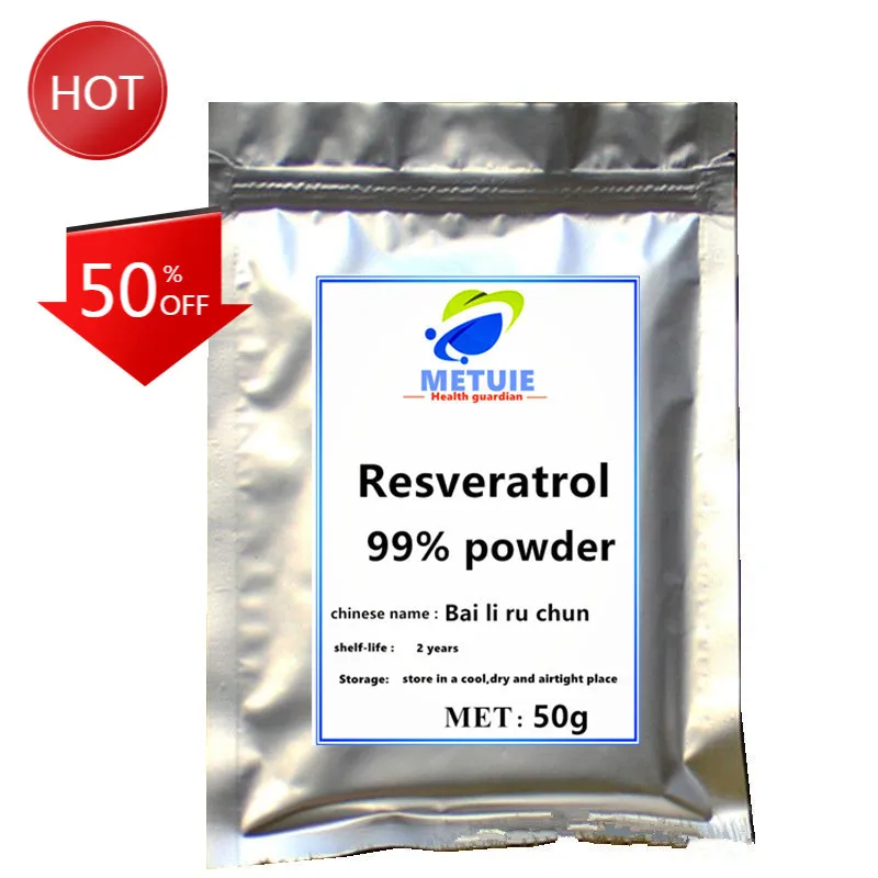 

New Arrival Grape Seed 99% Resveratrol Powder/ 1pc Green Tea Resveratrol Raw Materials Extract for Skincare Skin Whitening.