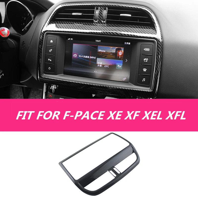 

For Jaguar F-PACE XE XF XEL XFL Carbon Fiber Drawing Navigation Screen Frame ABS Decoration Trim