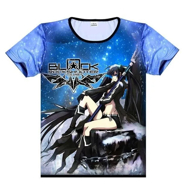 

2021 New anime black rock shooter starry sky full-color printing 3DT shirt men and women short-sleeved summer student base