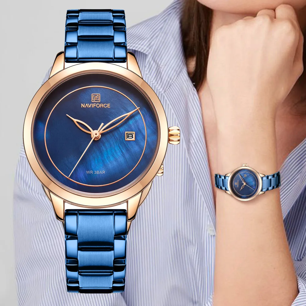 Часы NAVIFORCE женские наручные модные повседневные Простые креативные