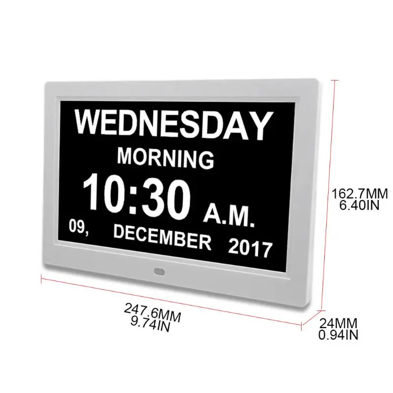 10 1 дюймов 1024x600 RGB цифровые часы календарь с датой напоминание|Будильники| |