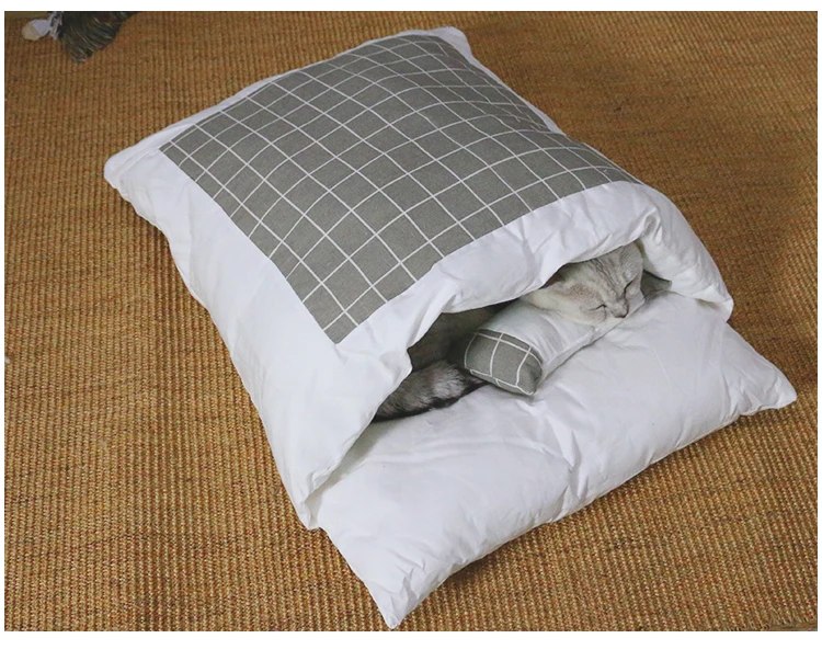 Домашнее животное Кошка Собака Кровать Дом зима Fodable круглая кровать кошка спальный коврик Конура гнездо для собак домашнее животное подушка котенок гнездо товары для домашних животных - Цвет: 2