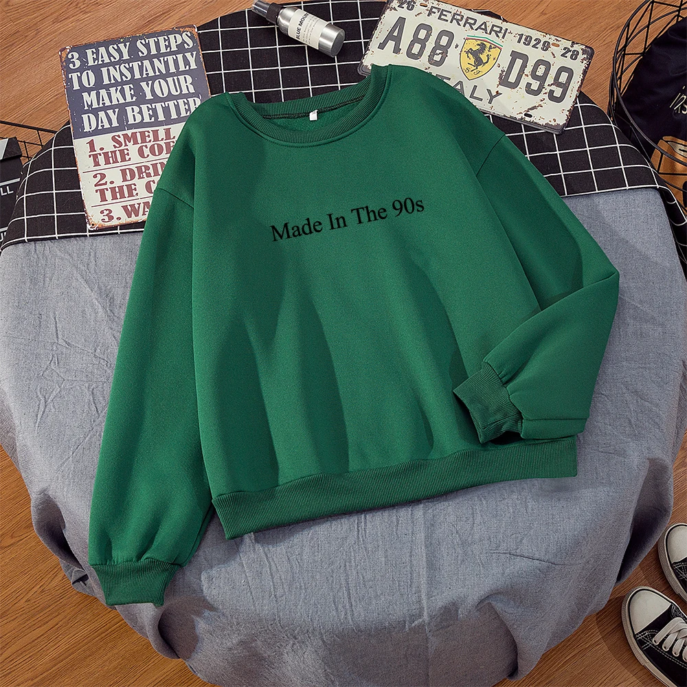 2021 New Simple Women's Warm Oversized Hoodie Pullover Without Hood Harajuku Cool Hoodie Made In The 90S Letter Print Sweatshirt