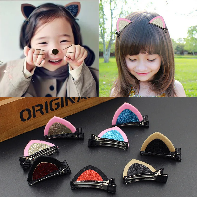 

1PCS New Fashion Cute Hair Clips For Girls Hairpins Cat Ear BB Hairgrips Barrettes Cartoon Hair Ornament Kids Hair Accessories
