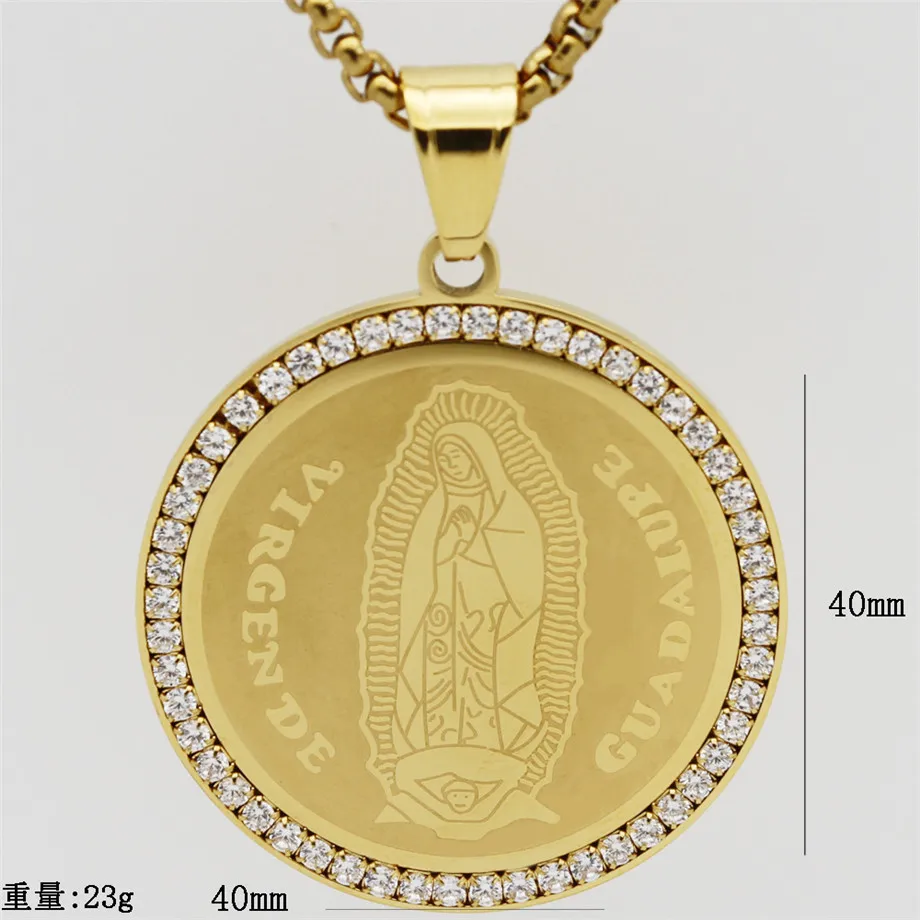 Ожерелье Богородицы золотистая бижутерия ожерелье из нержавеющей стали с