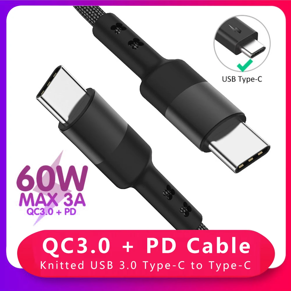 Кабель зарядный сетевой с разъемами USB 3 0 и Type C А 3/1 м|Кабели для мобильных