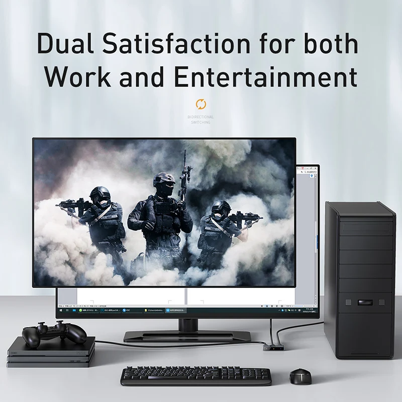 Разветвитель Baseus 4K HDMI 1x2 и 2x1 адаптер 2 в 1 выход преобразователь Переключатель для