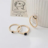 three piece ring fashion personality ins cold wind combination set