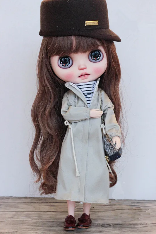 Одежда для кукол Blythes OB24 повседневная свободная версия длинного пальто тренчкот
