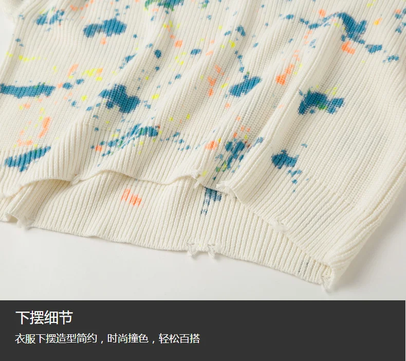 

Vefadisa Fashion White Tie Dye Print Sweater Women 2021 Autumn Temperament Ladies Knitted Oversize Female Pullover Coat QYF5978