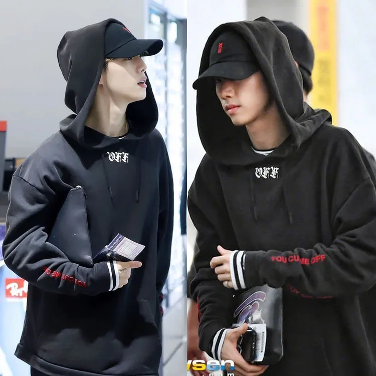 GOT7 Yien Mark Ли Мин Хо свитер с капюшоном длинными рукавами Свитшот студенческая мода